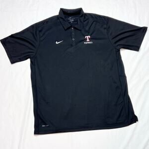 Nike Coaching Dri-Fit Polo Shirt XL Football Black 3-Button Short Sleeve Used